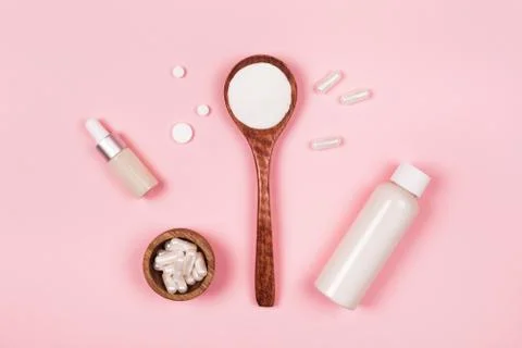 Different types of collagen Stock Photos