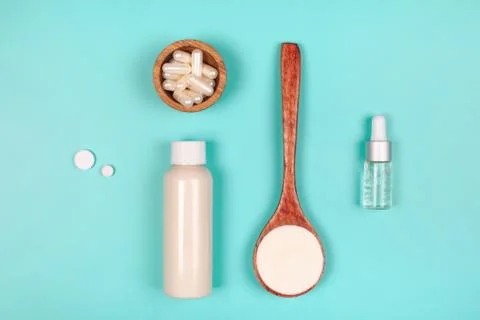 Different types of collagen Stock Photos