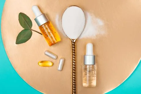 Different types of collagen Stock Photos