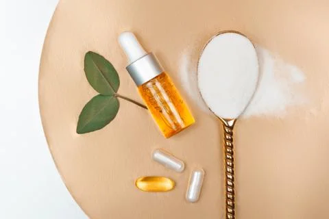 Different types of collagen Stock Photos