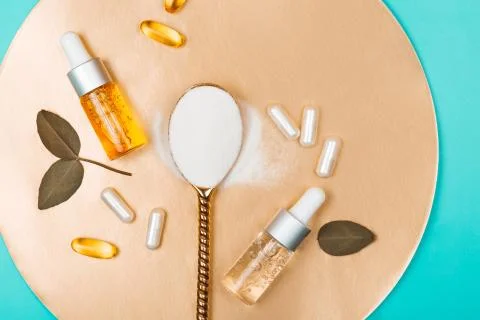 Different types of collagen Stock Photos