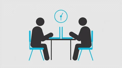 Different types of common worker stick figures glyphs animation set Video stock 325400592