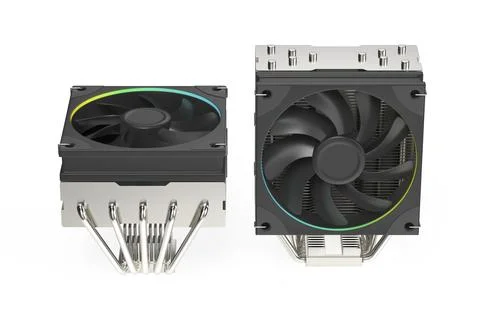 Different types of computer processor coolers Illustrazione stock