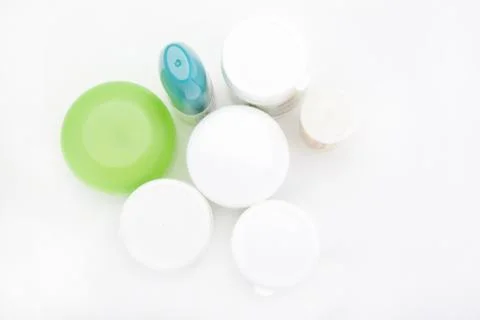 Different types of cosmetic containers Stock Photos
