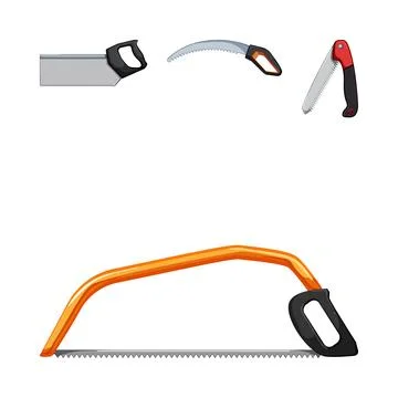 Different types of cutting tools for carpentry work Illustrazione stock