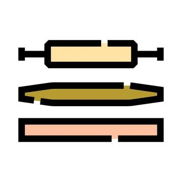 Different types of dough rolling pins illustration Stock Illustration