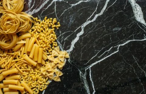 Different types of dry paste on a marble Board Stock Photos