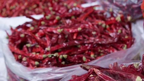 Different types of dry red pepper Stock Footage 322777309