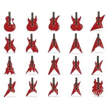 Different Types Of Electric Guitars Stock Illustration