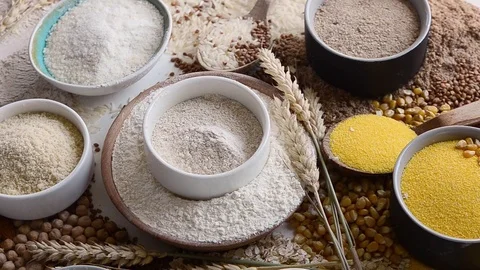 Different types of flour  Stock Footage 113003598