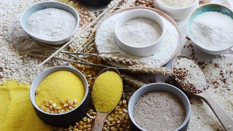 Different types of flour  Stock Footage 113003618