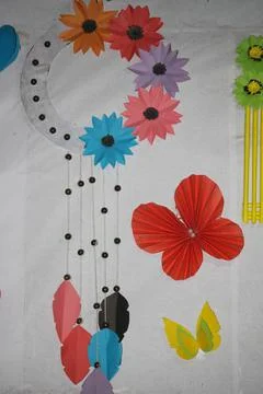 Different types of flowers made of paper Stock Photos