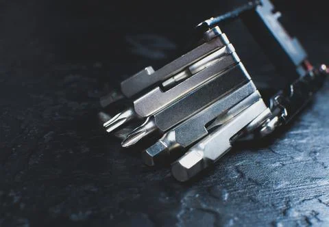 Different types of hex keys. Working instruments for maintenance repairing .. Stock Photos