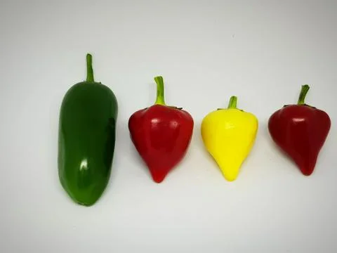Different types of hot pepper Foto stock