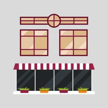 Different types house windows elements isolated set flat style frames domestic Stock Illustration