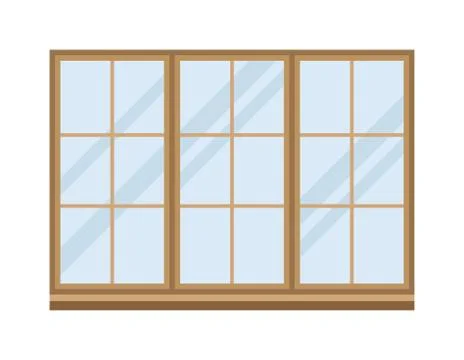 Different types house windows vector elements isolated on white background イラスト素材