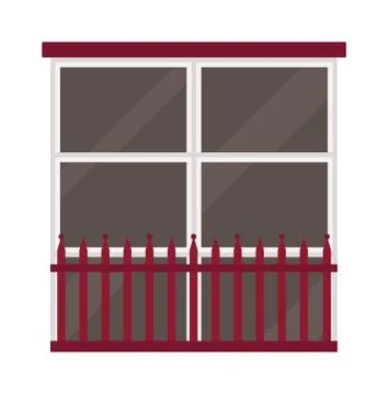 Different types house windows vector elements isolated on white background Stock Illustration
