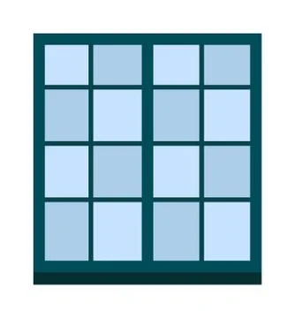 Different types house windows vector elements isolated on white background Stock Illustration
