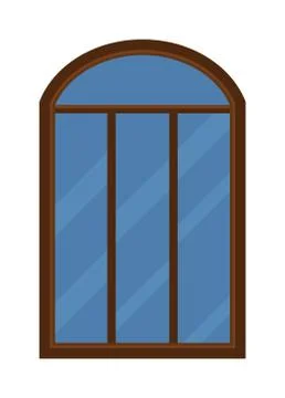 Different types house windows vector elements isolated on white background Stockillustratie