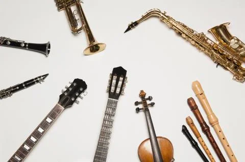 Different types of instruments Stock Photos