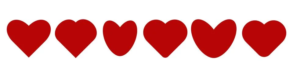 Different types of isolated vector hearts. Illustrazione stock