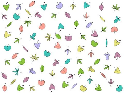 Different types of leaves Stock Illustration