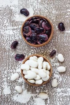 Different types of legumes - Cannellini Beans, Black and Red Kidney Beans, Li Stock Photos