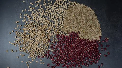 Different types of legumes Stock Photos