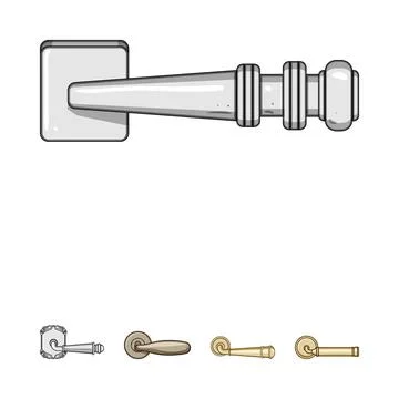 Different types of lever handles for home interior Illustration