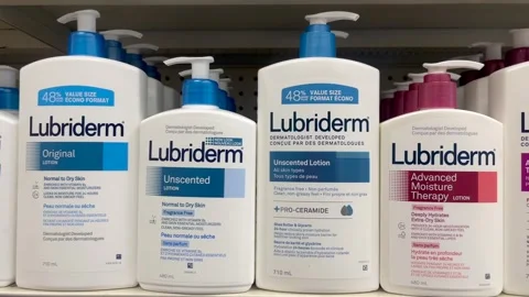 Different types of Lubriderm lotion Stock-Footage 267047730