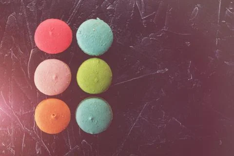 Different types of macaroons Stock Photos