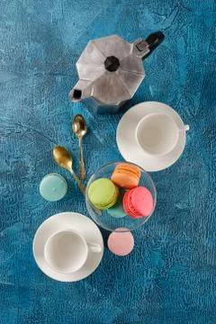 Different types of macaroons Stock Photos