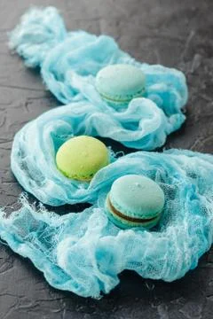 Different types of macaroons Stock Photos
