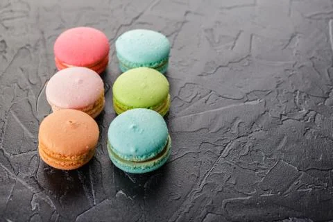 Different types of macaroons Stock Photos