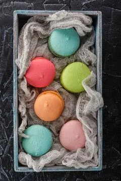 Different types of macaroons Stock Photos