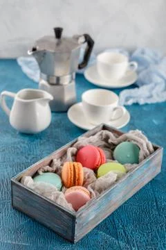 Different types of macaroons Stock Photos