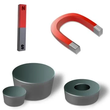 Different types of magnets Ilustração Stock
