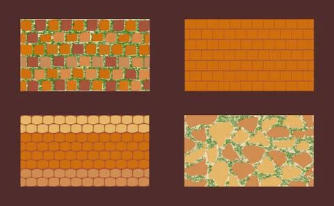 Different types of masonry Stock Illustration