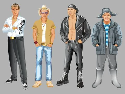 Different types of the men. Stock-Illustration