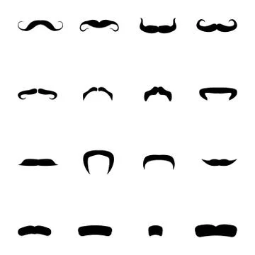 Different types of mustaches Stock Illustration