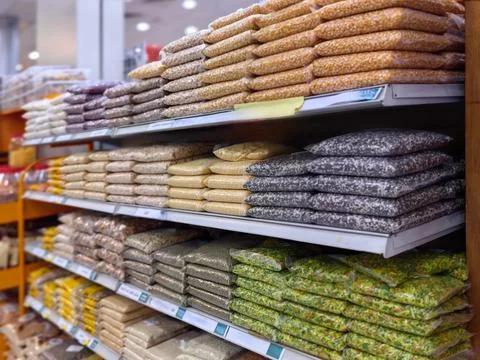 Different types of nuts are packed. 写真素材