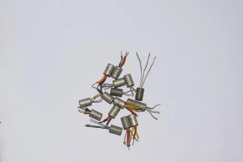 Different types of old germanium transistors Stock Photos