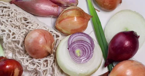 Different types of onions. Rotate Stock Footage 147665983