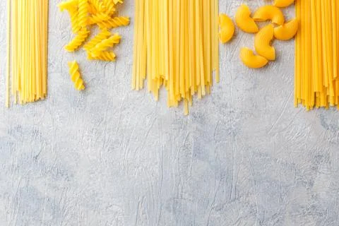 Different types of pasta Stock Photos