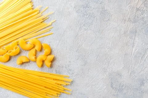 Different types of pasta Stock Photos
