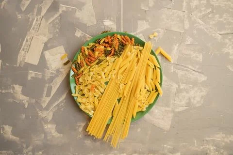 Different types of pasta Stock Photos