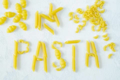 Different types of pasta Stock Photos