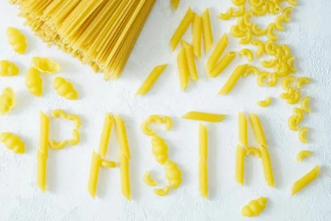 Different types of pasta Stock Photos