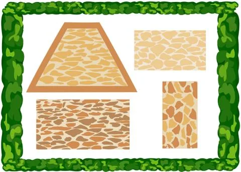 Different types of paving slabs Stock Illustration