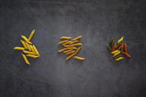 Different types of penne pasta 写真素材
